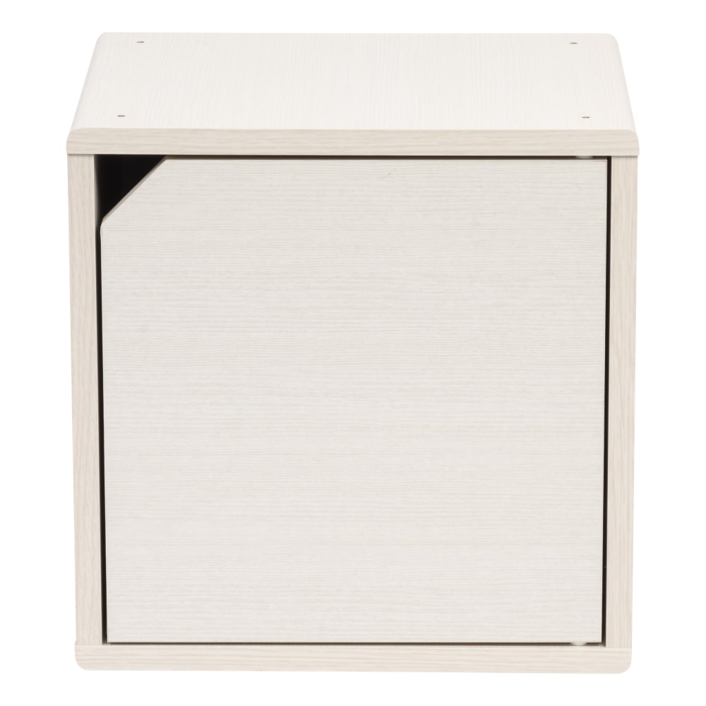 IRIS 14inH Cube Storage With Door, White Pine