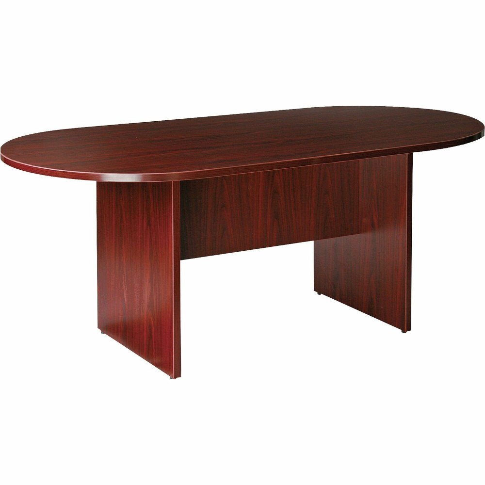 Lorell Essentials Oval Conference Table, 72inW, Mahogany