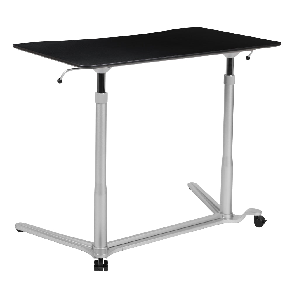 Flash Furniture 38inW Sit-Down/Stand-Up Ergonomic Computer Desk, Black