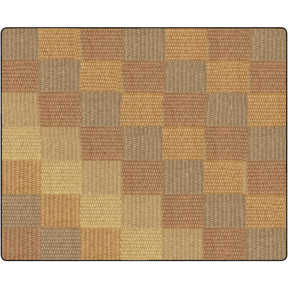 Flagship Carpets Basketweave Blocks Classroom Rug, 10 1/2ft x 13 3/16ft, Brown