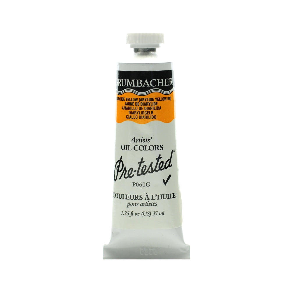 Grumbacher P060 Pre-Tested Artists Oil Colors, 1.25 Oz, Diarylide Yellow, Pack Of 2