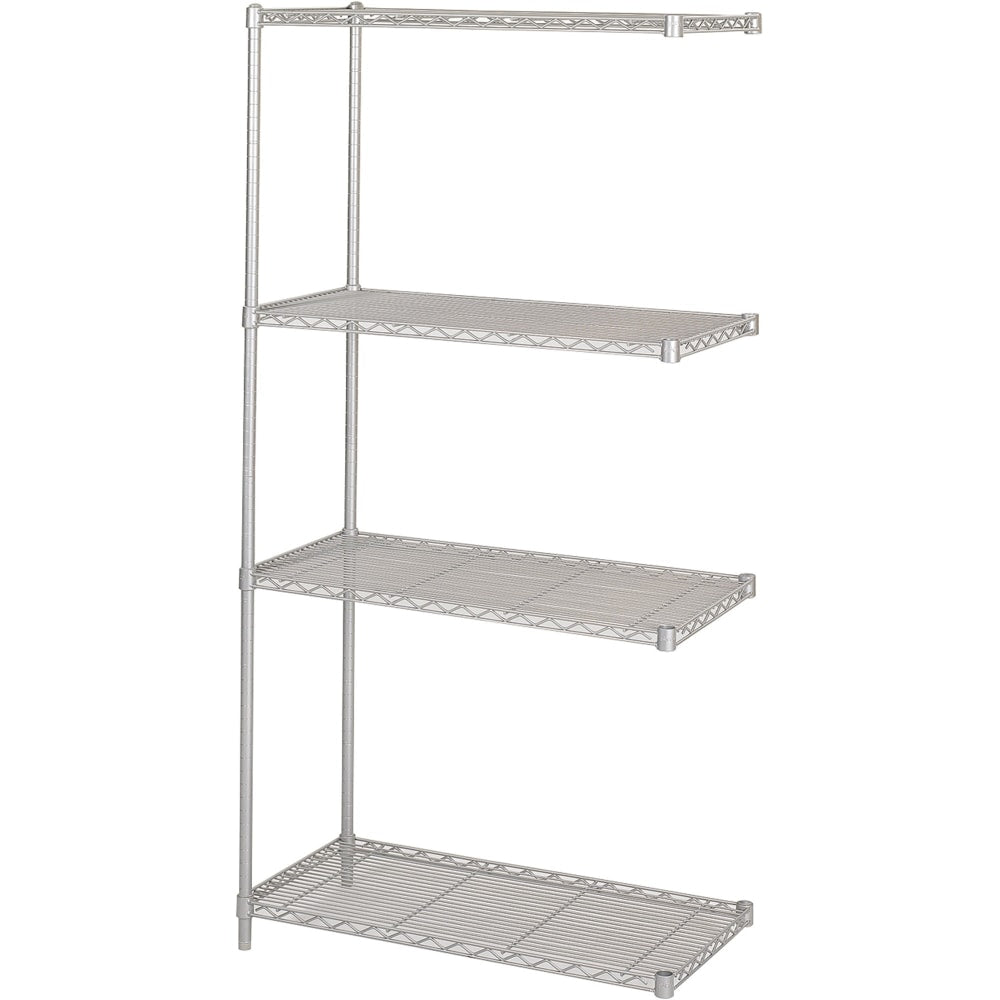 Safco Industrial Wire Shelving Add-On Unit, 36inW x 18inD, Gray