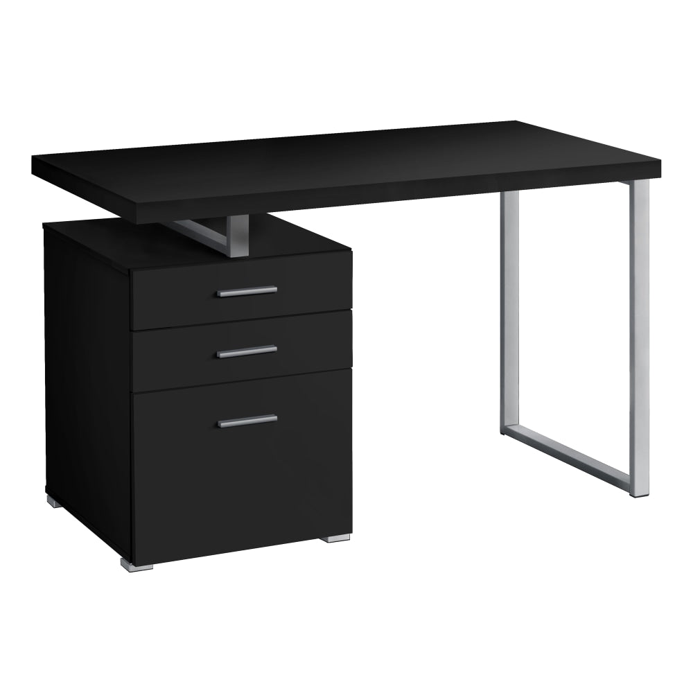 Monarch Specialties Melody 48inW Computer Desk, Black/Silver