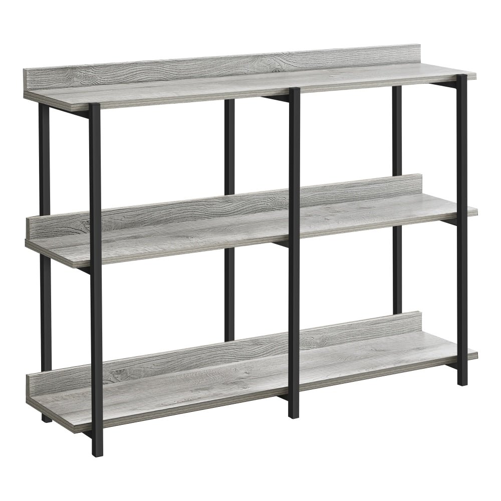 Monarch Specialties Delroy Metal Console Table, 34inH x 47-1/4inW x 12inD, Gray/Black