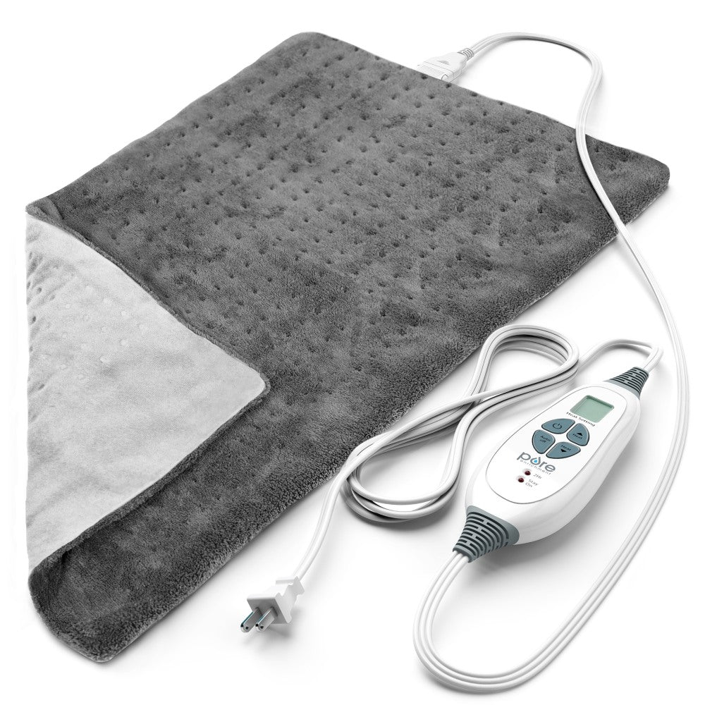 Pure Enrichment PureRelief XL King Size Heating Pad, 23-1/2in x 11-1/2in, Charcoal Gray