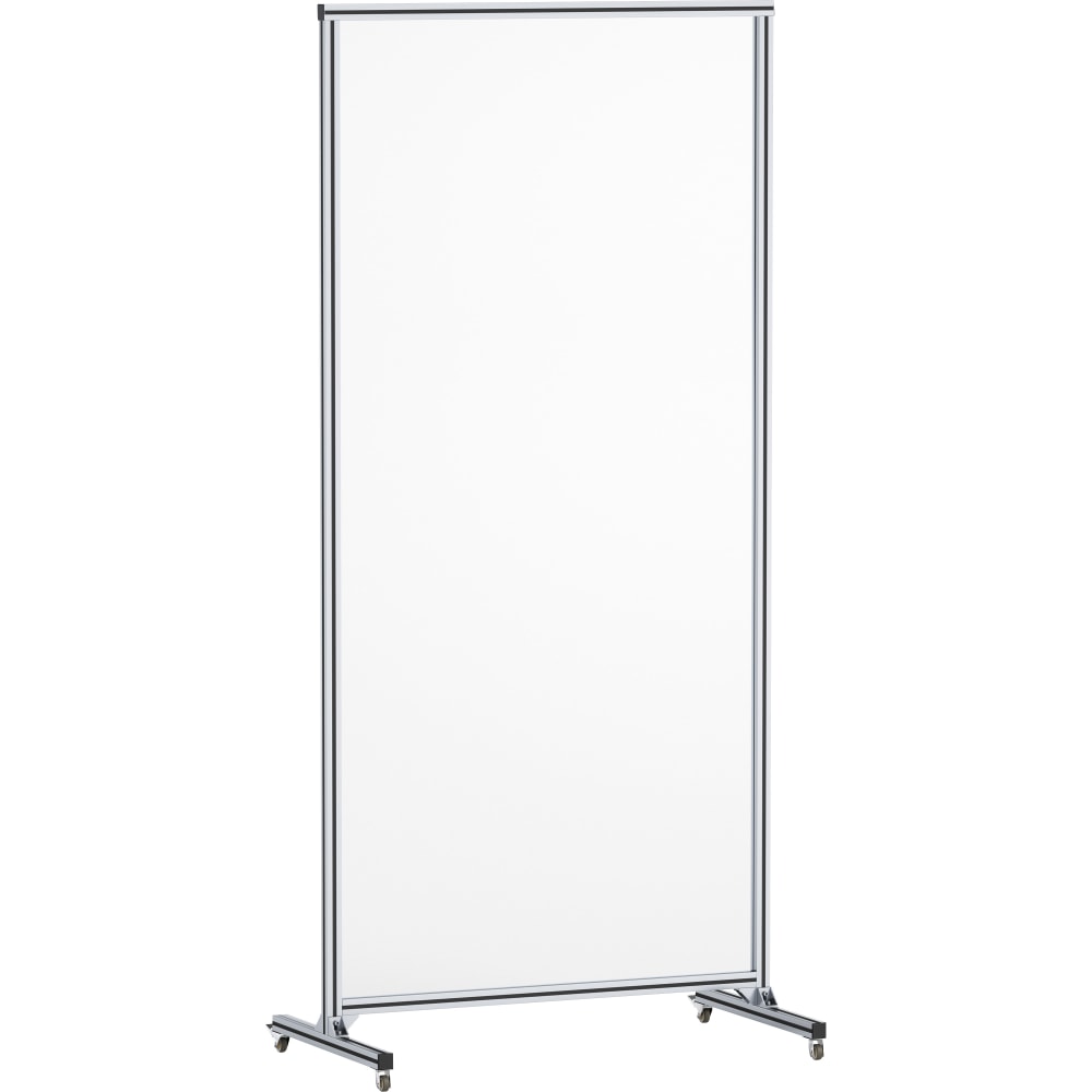 Lorell Shelf Window Full-Protective Glass Screen With Casters, 36in x 78in, Clear