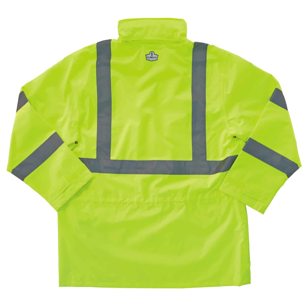 Ergodyne GloWear 8365 Type R Class 3 High-Visibility Rain Jacket, 5X, Lime