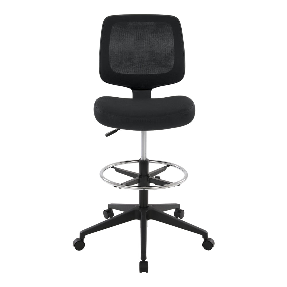 Realspace Laristo Mesh/Fabric Mid-Back Drafting Chair, Black, BIFMA Compliant