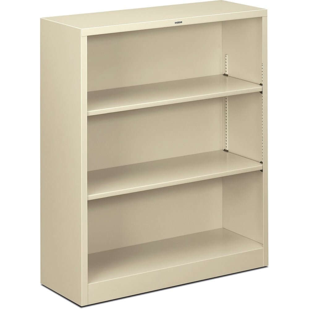 HON Brigade Steel Modular Shelving Bookcase, 3 Shelves, 41inH x 34-1/2inW x 12-5/8inD, Putty