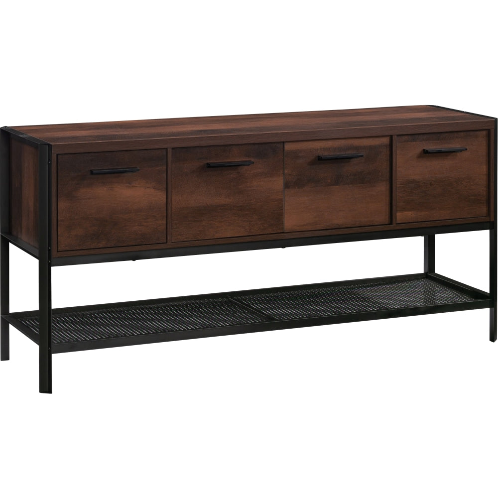 Sauder Briarbrook Commercial 64inW x 18-1/2inD Office Lateral 2-Drawer File Cabinet Credenza, Barrel Oak/Black