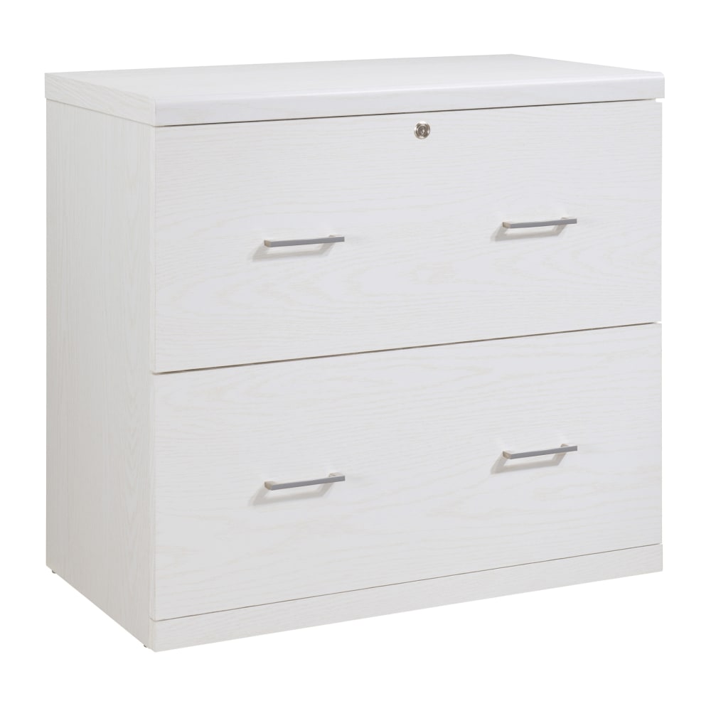 Office Star Alpine 30inW x 17inD Lateral 2-Drawer File Cabinet With Lockdowel Fastening System, White