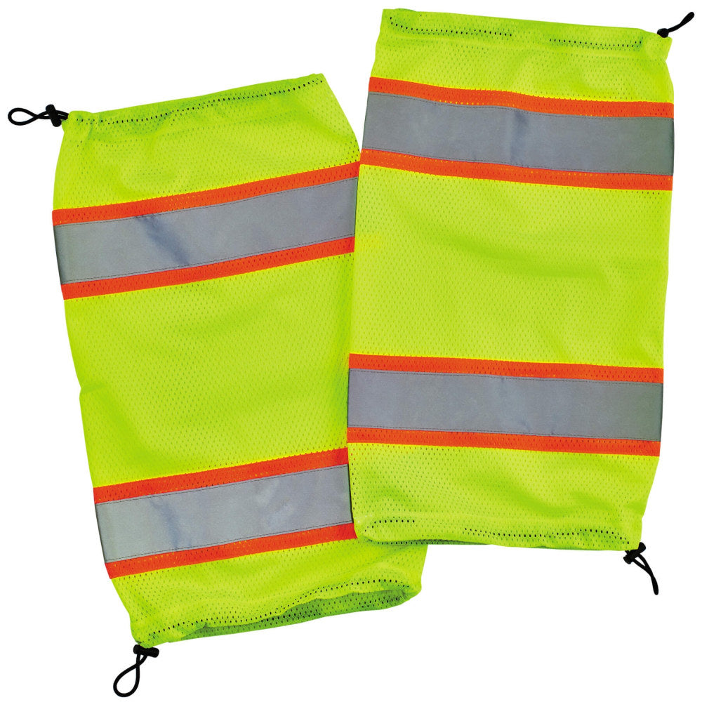 Ergodyne GloWear 8009 Hi-Vis Class E 2-Tone Mesh Leg Gaiters, One Size, Lime