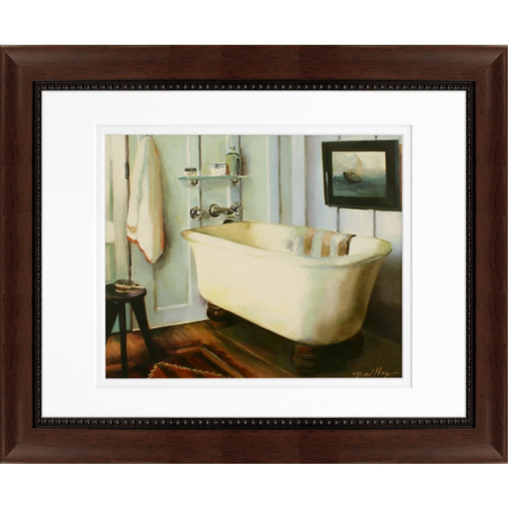 Timeless Frames Clayton Framed Bath Artwork, 11in x 14in, Brown, Cape Cod Cottage Tub