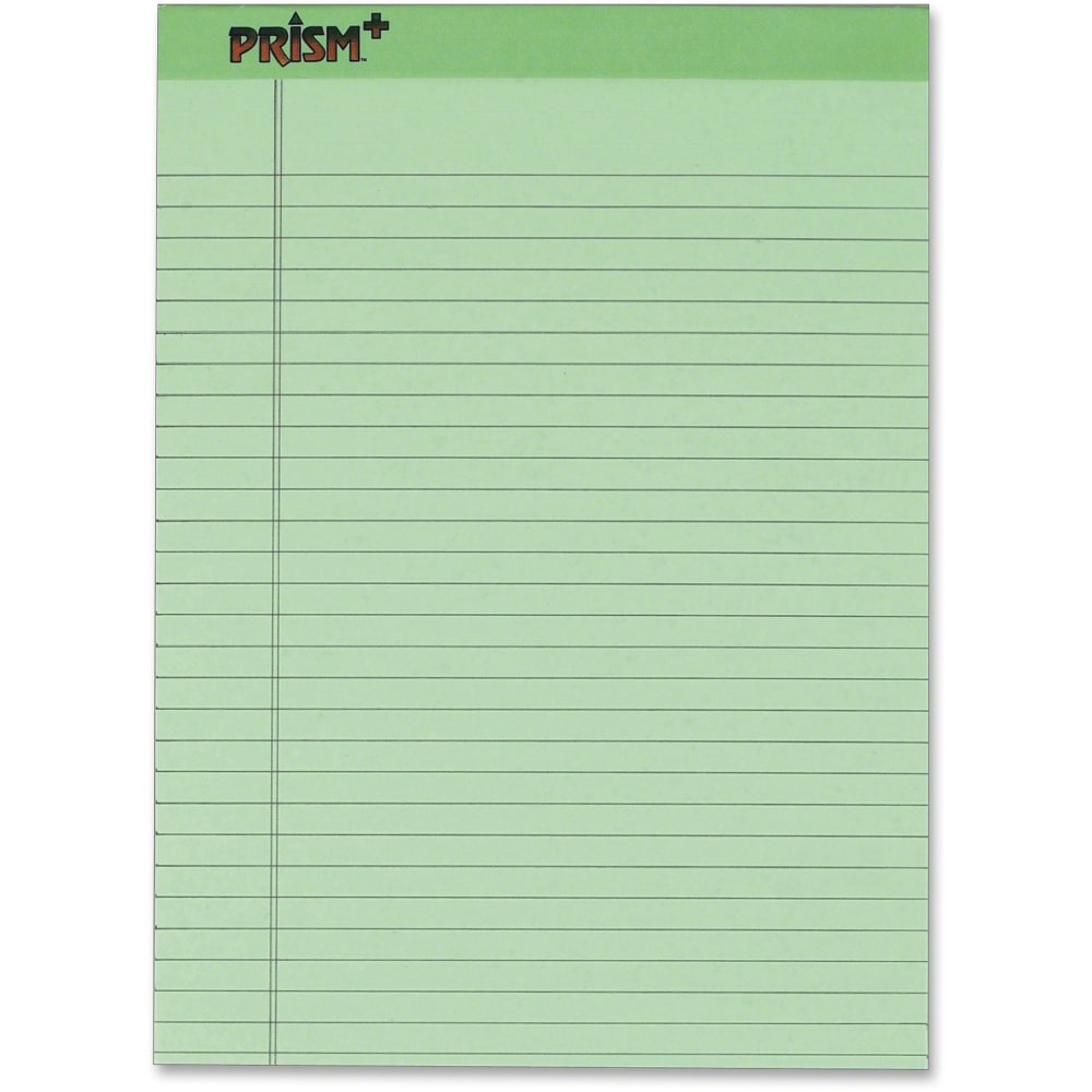 TOPS Prism+ Color Writing Pads, 8 1/2in x 11 3/4in, 100% Recycled Legal Ruled, 50 Sheets, Green, Pack Of 12 Pads