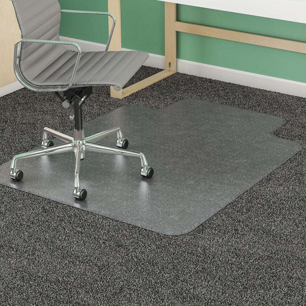 Realspace SuperMat Chair Mat, Medium Pile Carpet, 36in x 48in, w/Lip, Clear, Pack Of 50 Chair Mats