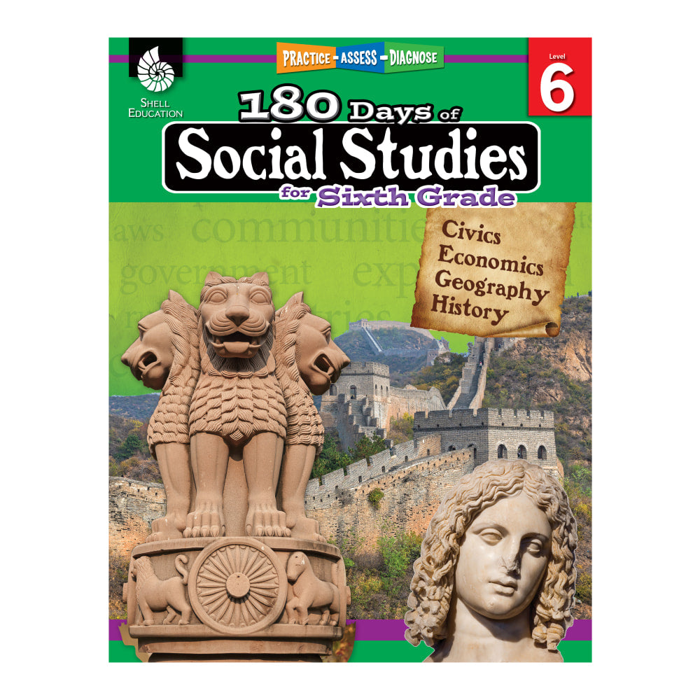 Shell Education 180 Days Of Social Studies, Grade 6