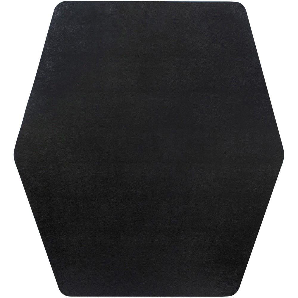 ES ROBBINS Game Zone Chair Mat - Medium Pile Carpet, Hard Floor - 46in Length x 42in Width - Hexagon - Vinyl - Black - 1Each