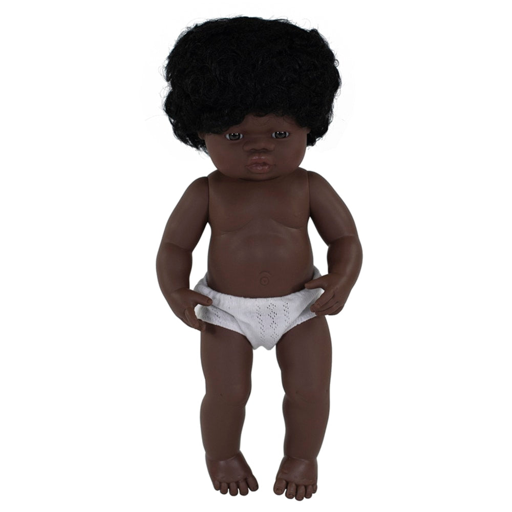 Miniland Educational Anatomically Correct 15in Baby Doll, African Girl