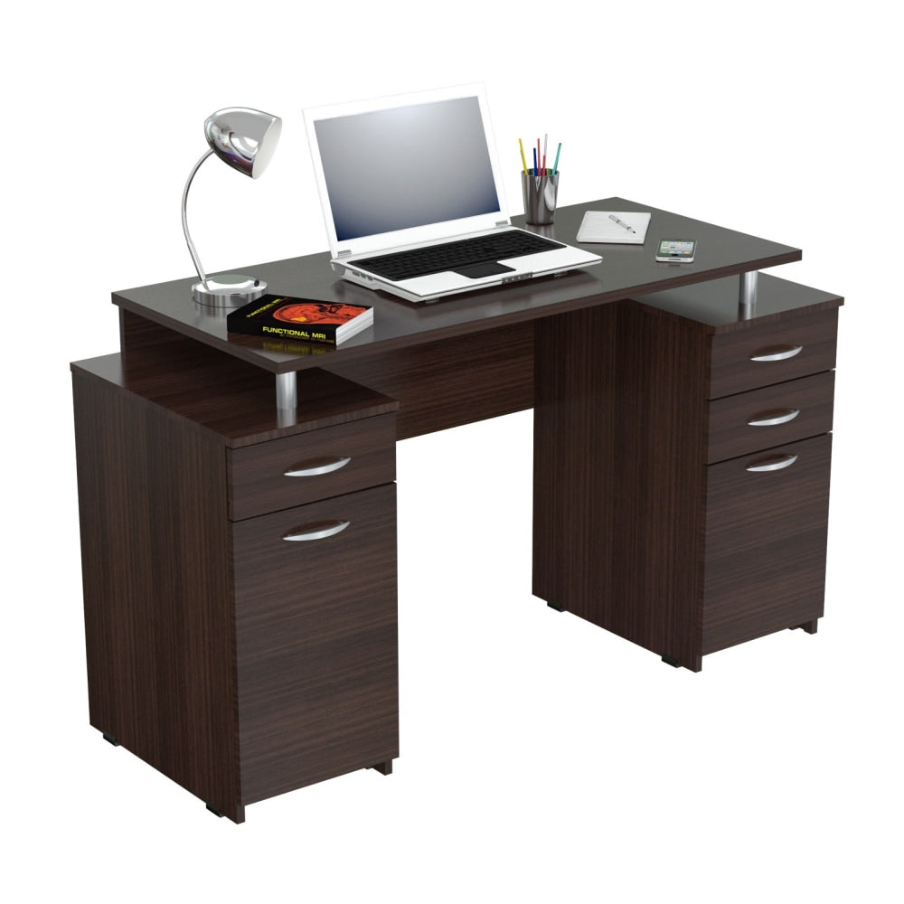 Inval 49inW Computer Desk With 4 Drawers, Espresso-Wengue