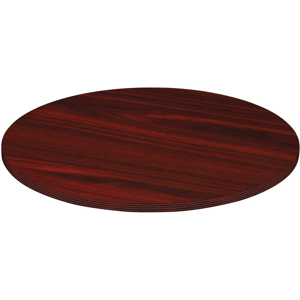 Lorell Chateau Series Round Conference Table Top, 4ftW, Mahogany