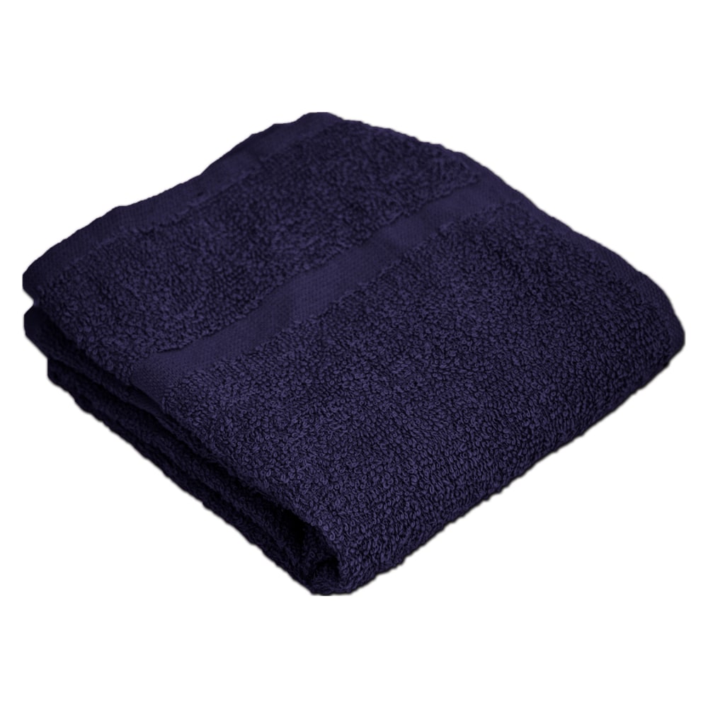 Valu Hand Towels, 16in x 27in, Navy, Pack Of 12 Towels