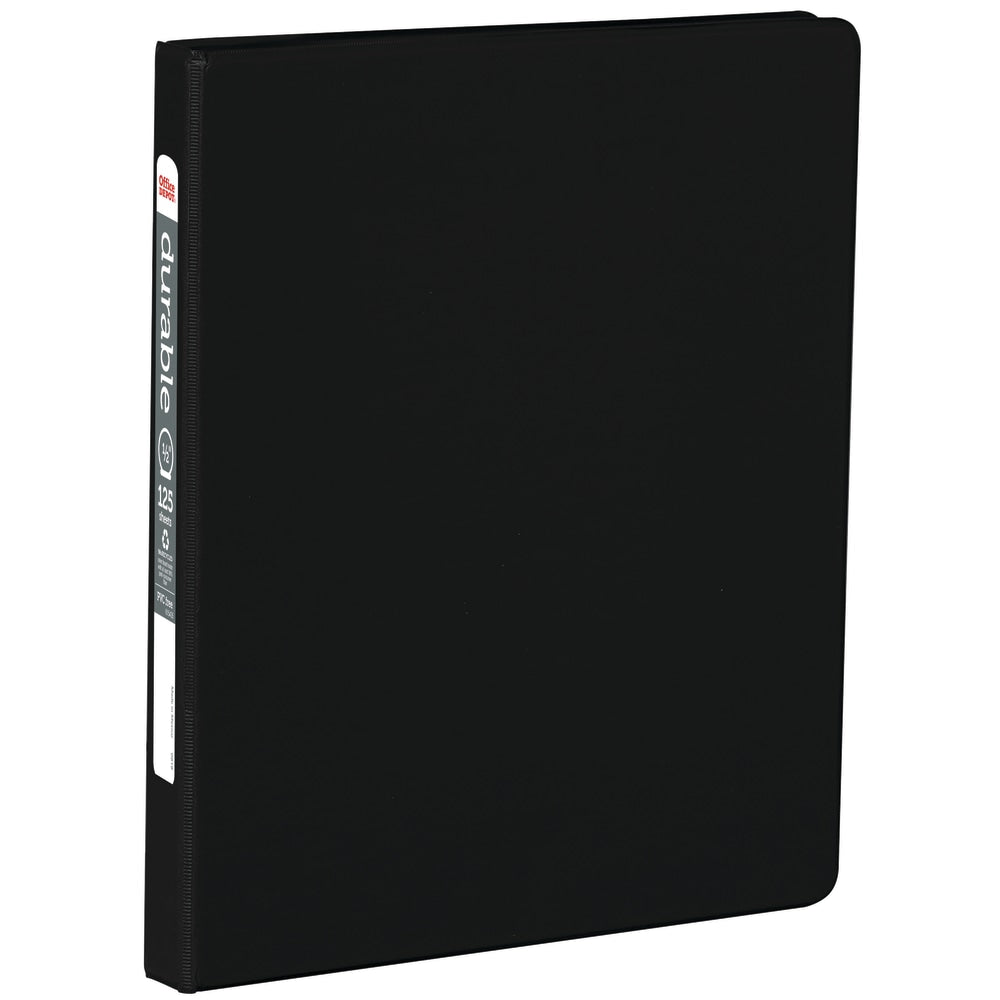 Office Depot Brand Nonstick 3-Ring Binder, 1/2in Round Rings, Black