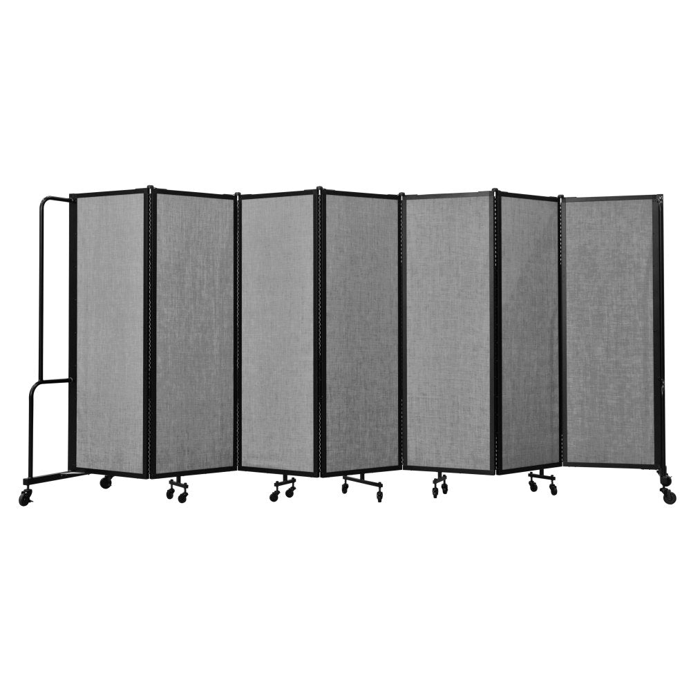 National Public Seating Room Divider, 7-Section, 72inH x 27inW x 164inD, Gray