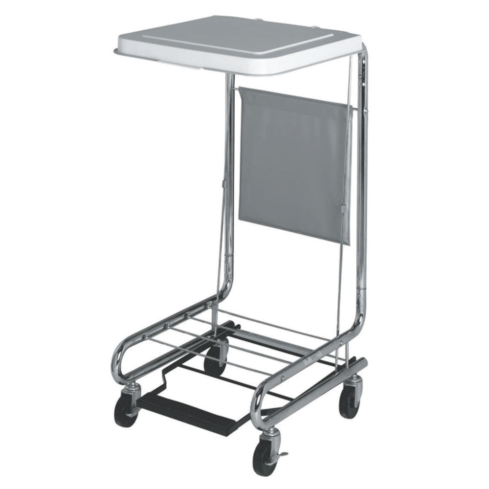 Medline Hamper Stand With Foot Pedal, 19 1/4in x 21in x 9 1/4in, Chrome