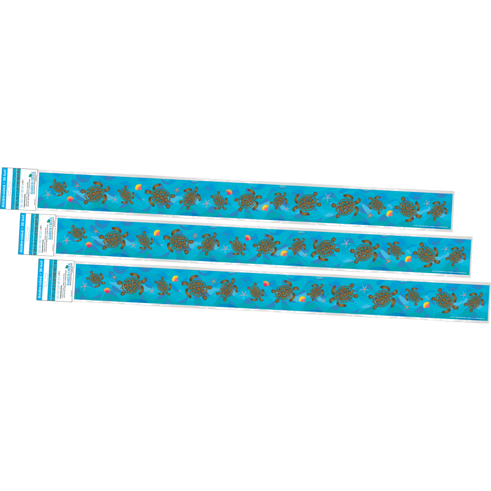 Barker Creek Double-Sided Straight-Edge Border Strips, Kai Ola Sea Turtles, 3in x 35in, Set Of 36 Strips