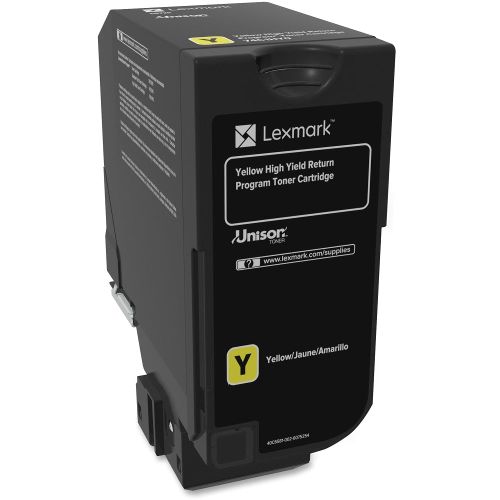 Lexmark 74C1HY0 Yellow High Yield Return Program Toner Cartridge