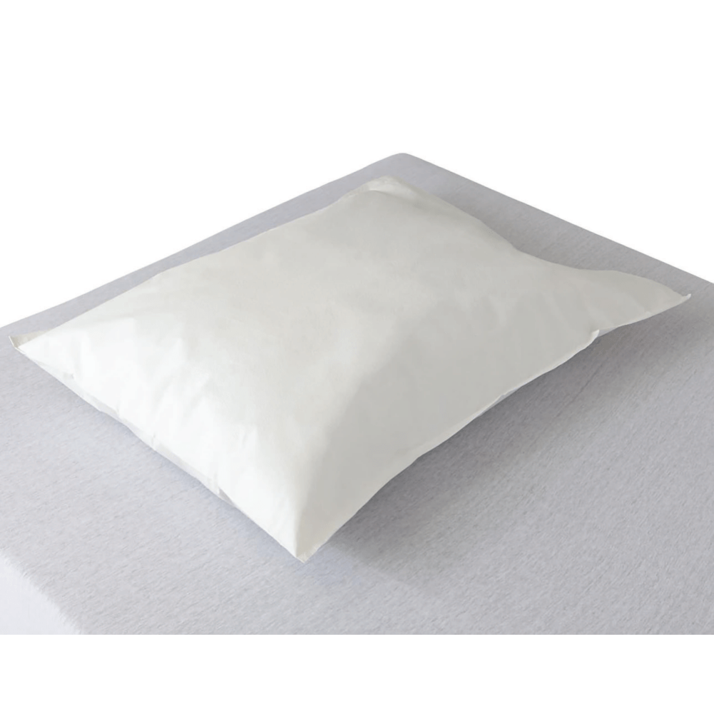 Medline Ultracel Disposable Tissue/Polyethylene Pillowcases, 21in x 30in, White, Case Of 100