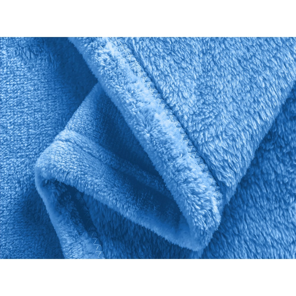 Sedona House Premium Microfiber Velvet Plush Flannel Throw Blanket, 90in x 108in King, Light Blue