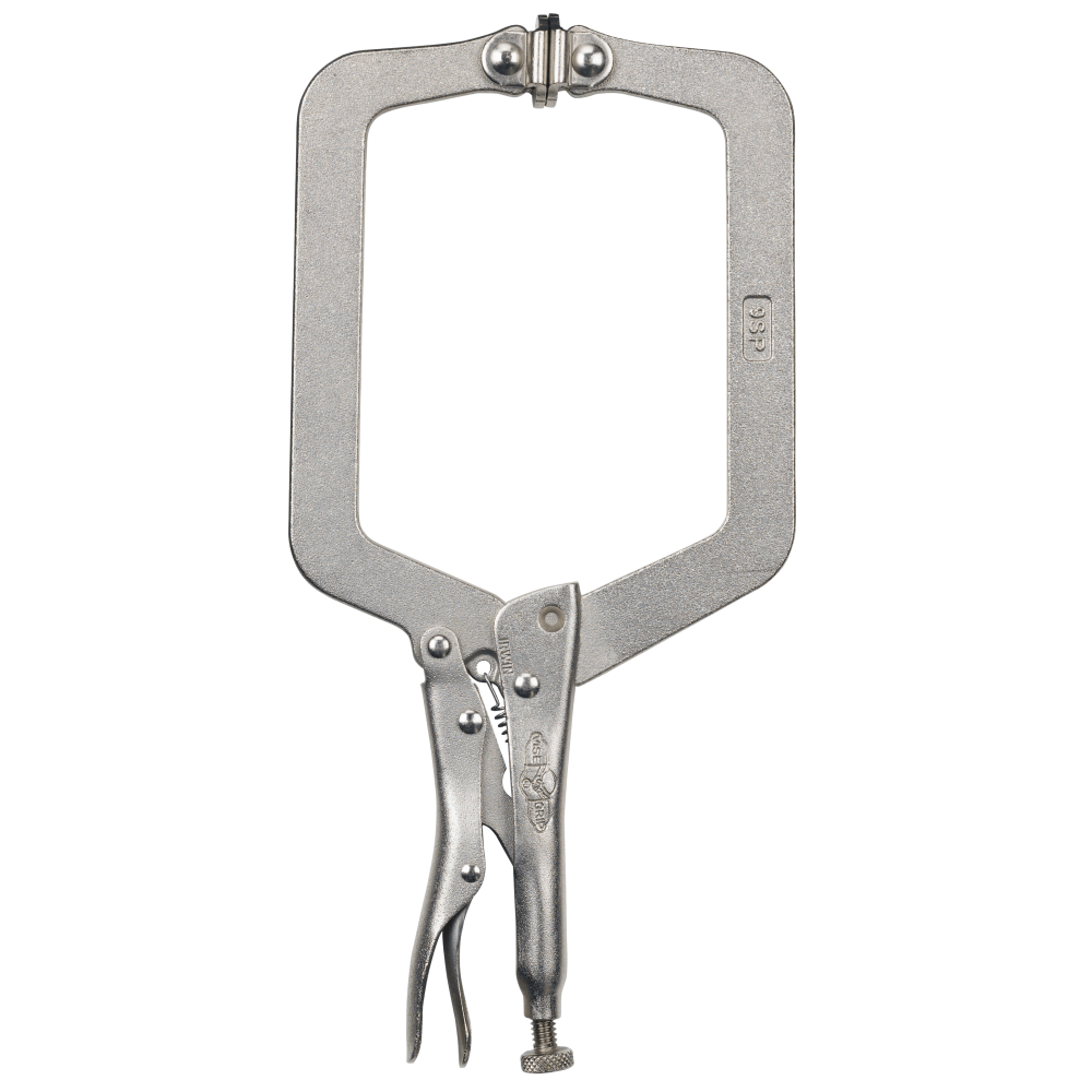 Locking C-Clamps with Swivel Pads, Jaw Opens to 4-1/2 in, 9 in Long