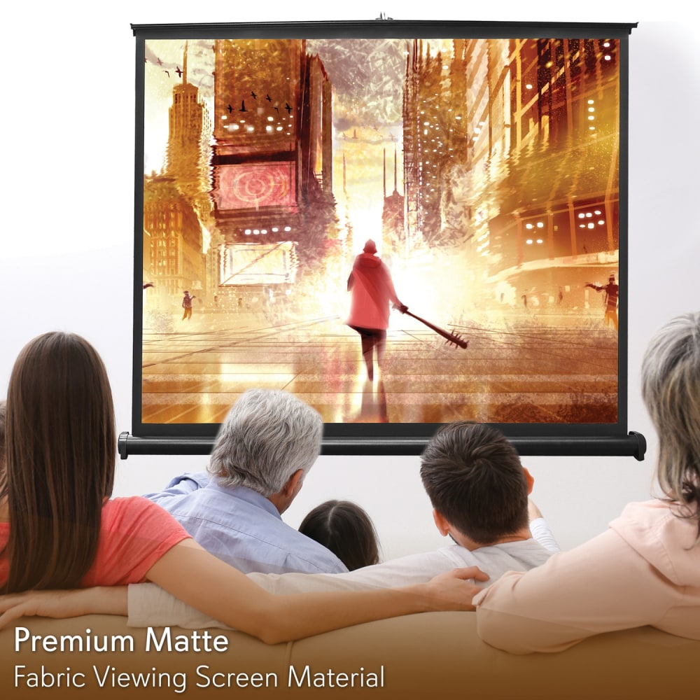 Pyle 50in Manual Projection Screen - 16:9 - Matte White - 30in x 40in - Floor Mount, Tabletop