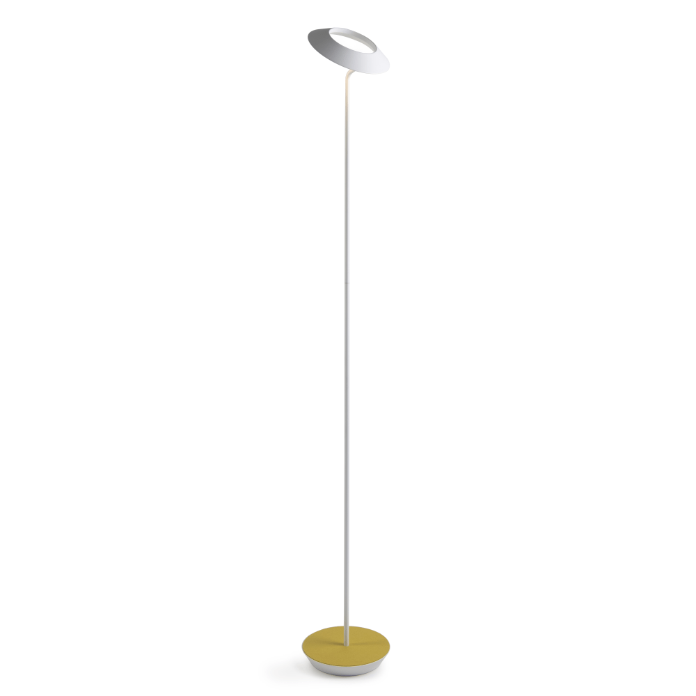 Koncept Royyo LED Floor Lamp, 45-1/2inH, Matte White Body/Honeydew Felt Base Plate