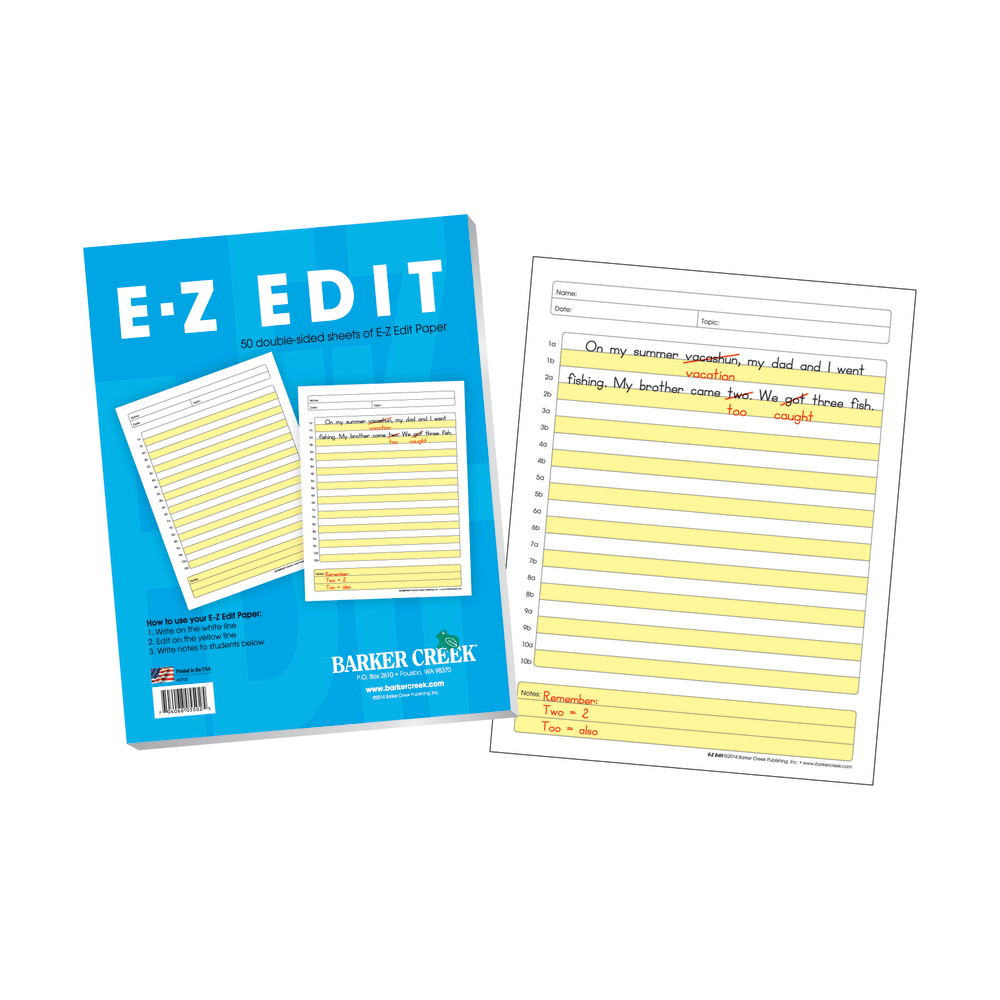 Barker Creek E-Z Edit Paper Set, Grades 1-College, 50 Sheets