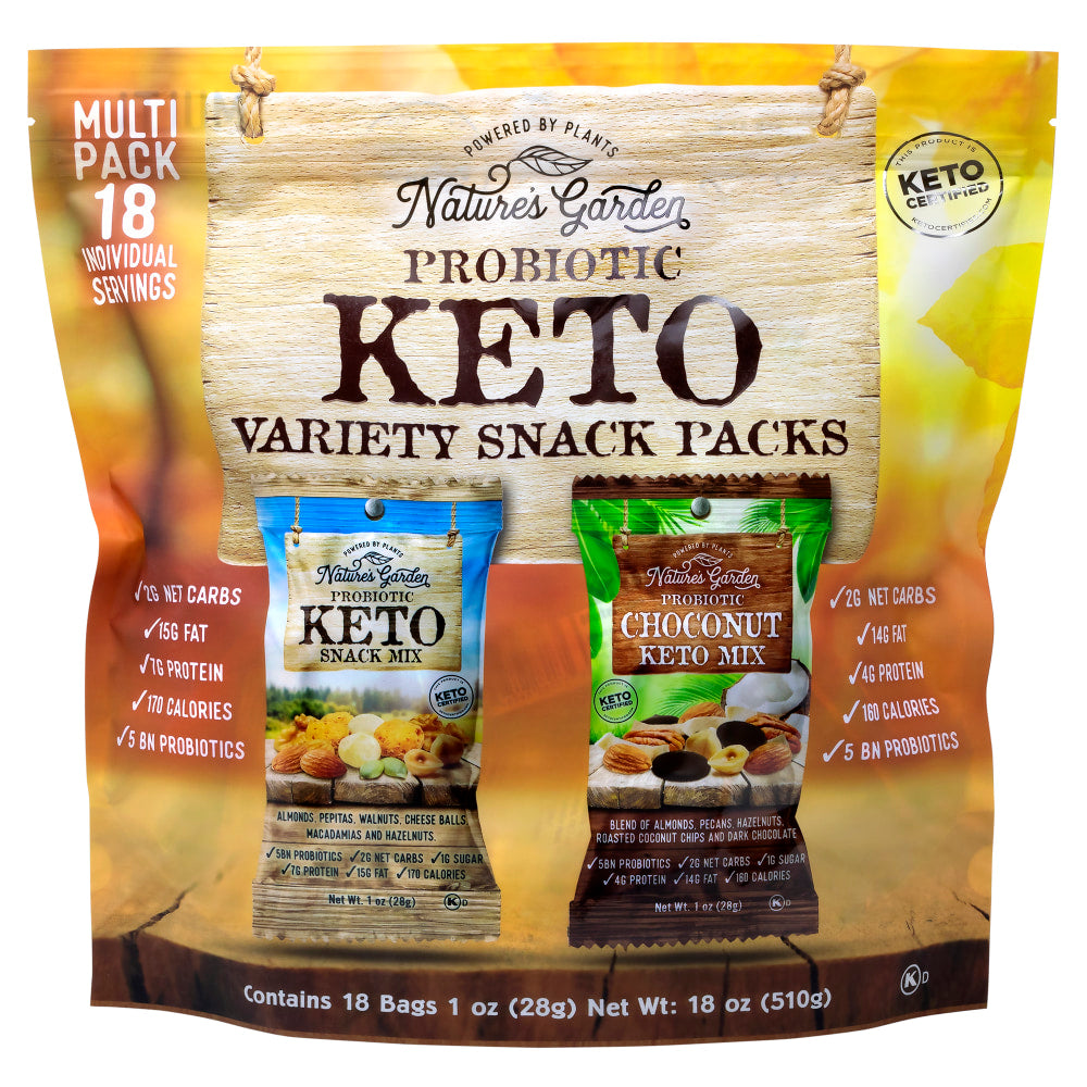 Natures Garden Keto Variety Snack Packs, 1 Oz, Pack Of 18 Bags