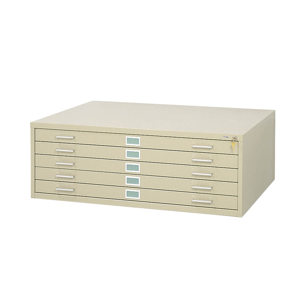 Safco 41-3/8inD Vertical 5-Drawer Vertical File Cabinet, Tropic Sand