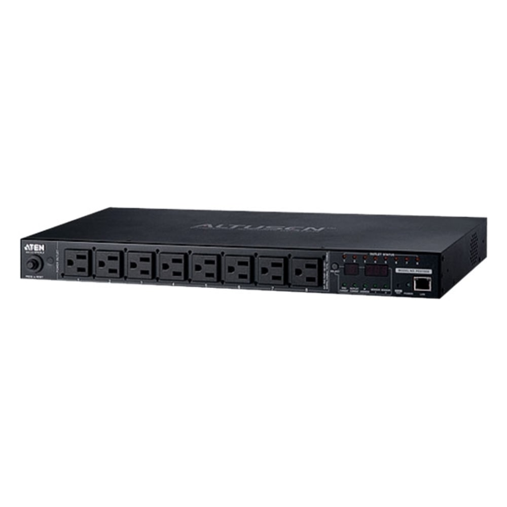 ATEN PE6108A 8-Outlets PDU-TAA Compliant - IEC 60320 C20 - 8 x NEMA 5-15R - 120 V AC - 1440 W - Network (RJ-45) - 1U - Rack-mountable