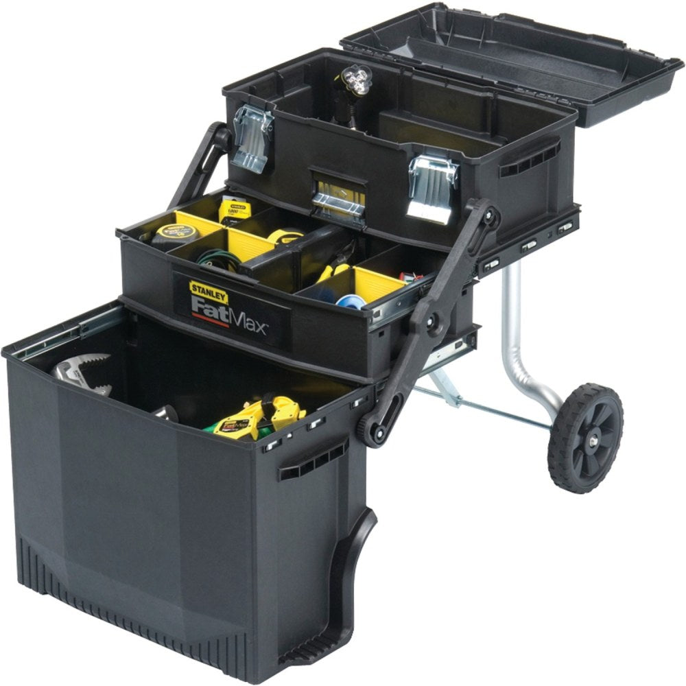 Stanley FatMax 4-in-1 Mobile Work Station - 4 Shelf - 7in Caster - Metal - 22in29in