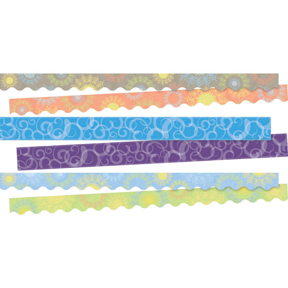 Barker Creek Double-Sided Border Strips, Calming Colors, Set Of 38 Strips