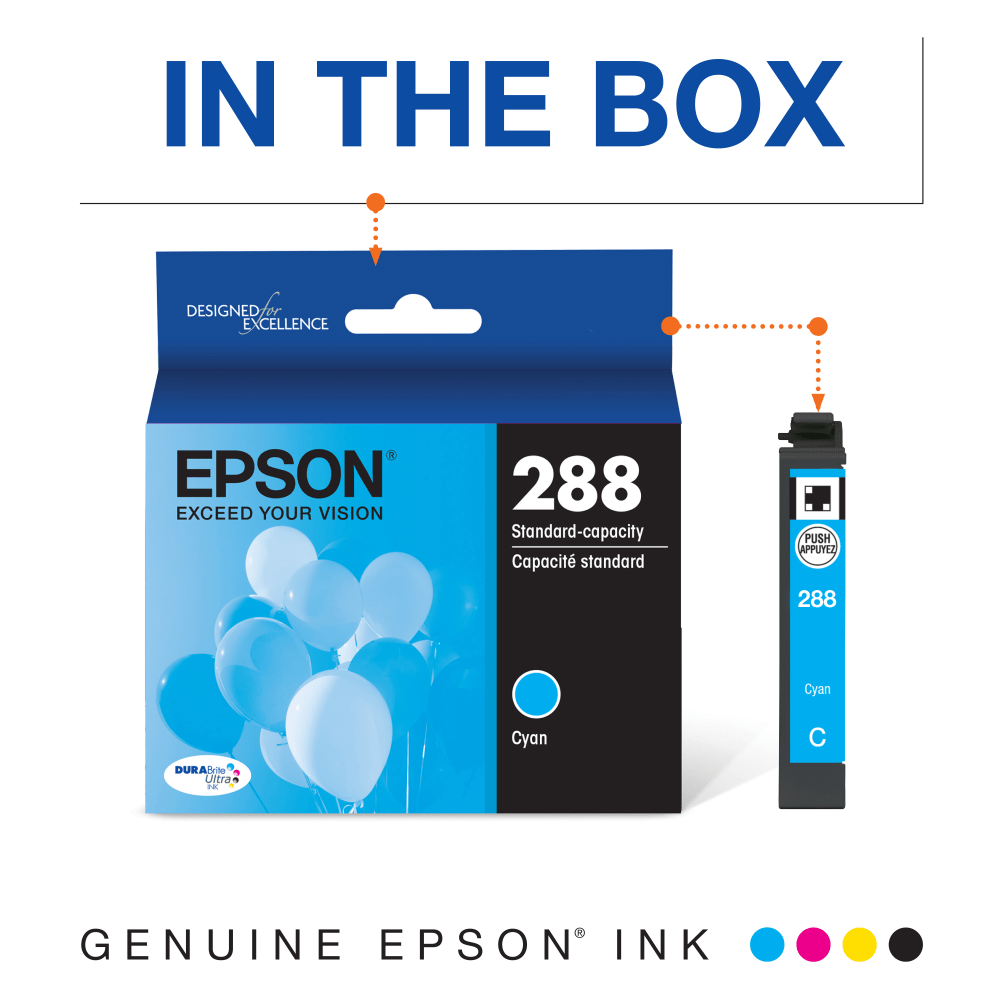 Epson 288 DuraBrite Ultra Cyan Ink Cartridge T288220-S