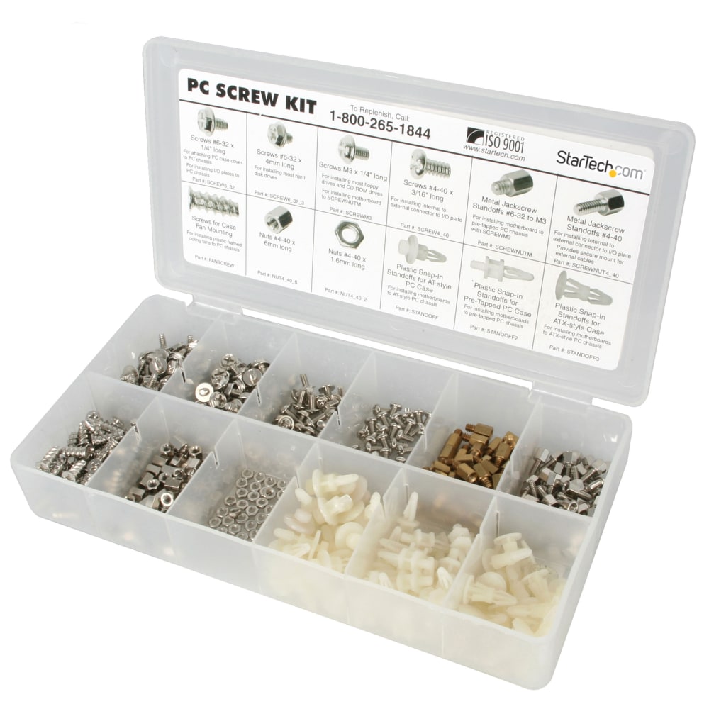 StarTech.com Deluxe Assortment PC Screw Kit - Screw Nuts and Standoffs - Screw kit - PCSCREWKIT - Screw kit