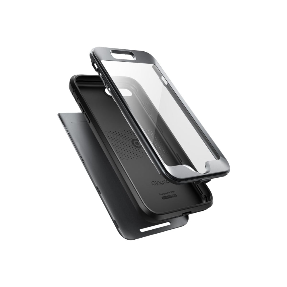 Clayco Hera Full-Body - Protective case for cell phone - polycarbonate, thermoplastic polyurethane (TPU) - black