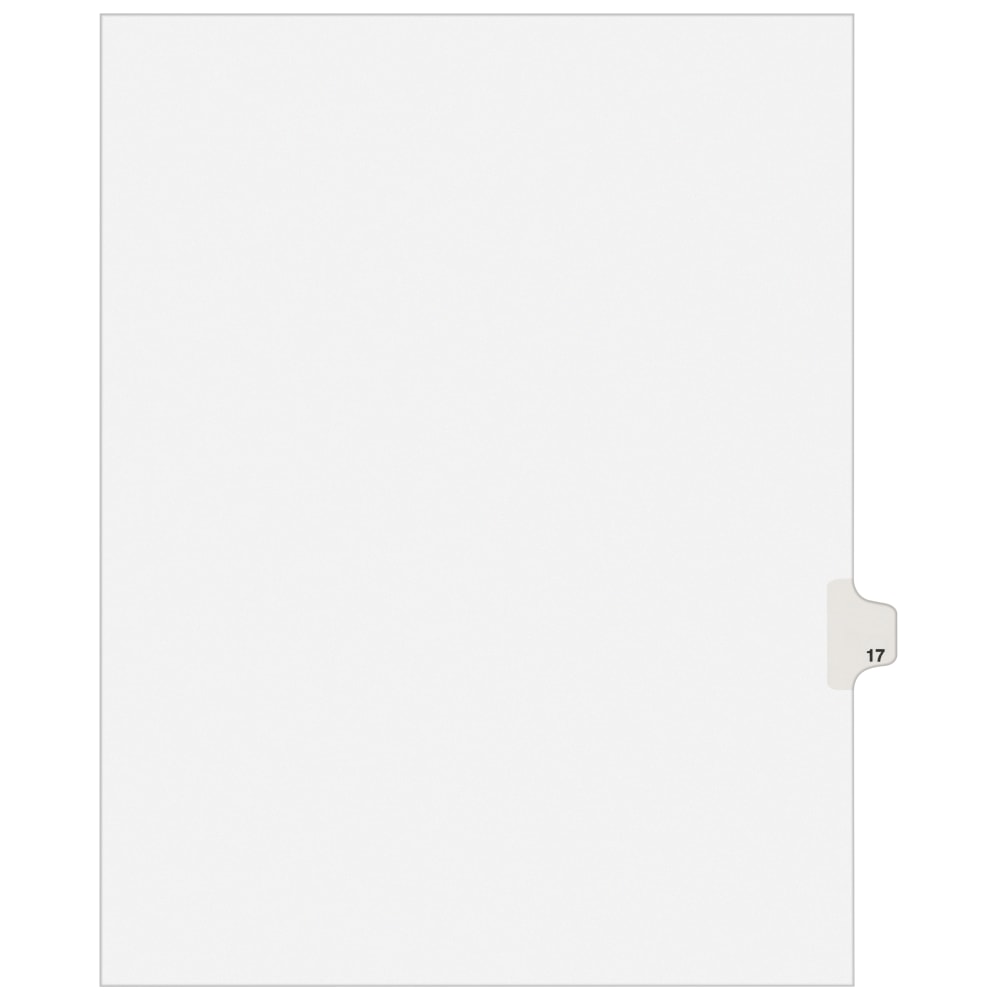 Avery Individual Legal Dividers Avery Style, Letter Size, Side Tab #17, White Dividers/White Tabs