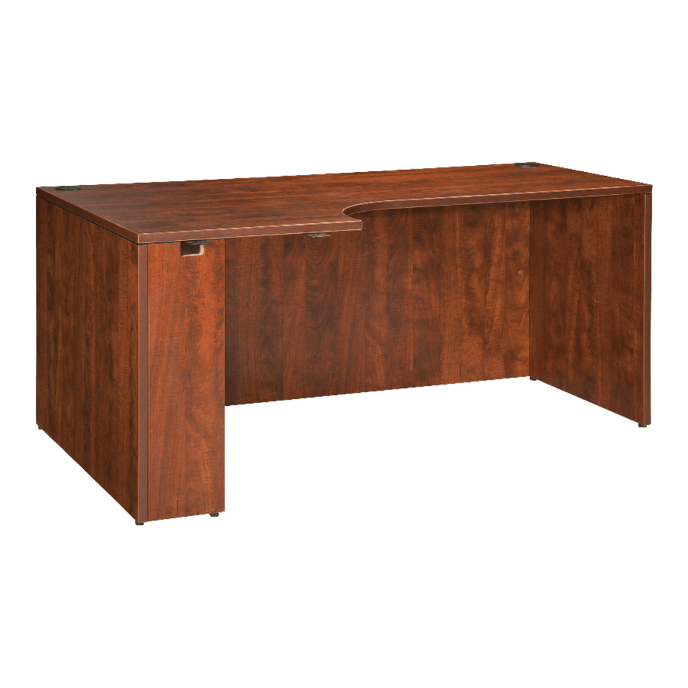 Lorell Essentials 66inW Corner Computer Desk Credenza, Left, Cherry