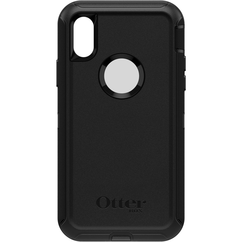 OtterBox Defender Carrying Case (Holster) Apple iPhone X, iPhone XS Smartphone - Black - Drop Resistant, Dust Proof Port, Dirt Resistant Port, Lint Resistant Port, Impact Resistant - Belt Clip