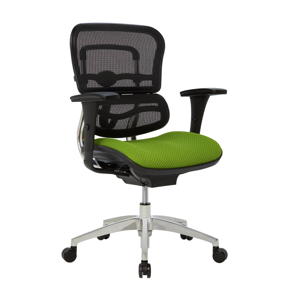 WorkPro 12000 Series Ergonomic Mesh/Premium Fabric Mid-Back Chair, Black/Lime, BIFMA Compliant