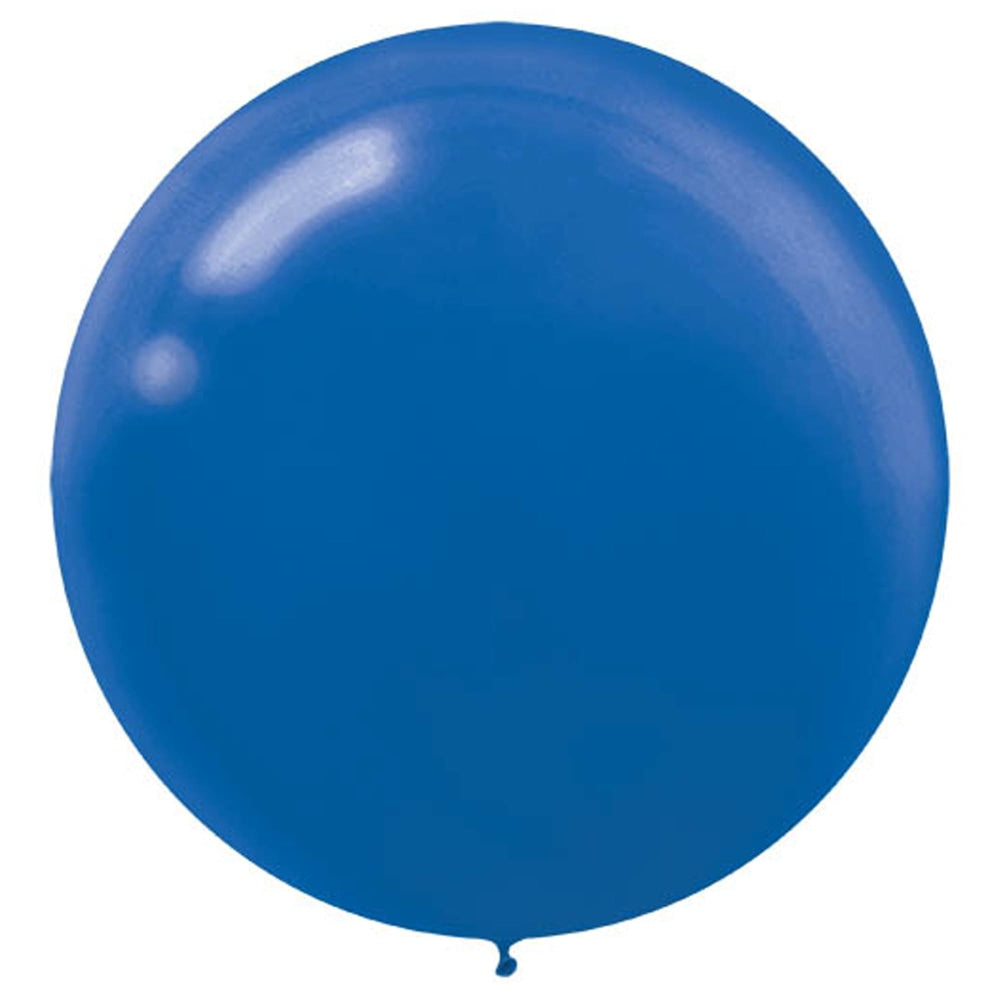 Amscan 24in Latex Balloons, Bright Royal Blue, 4 Balloons Per Pack, Set Of 3 Packs