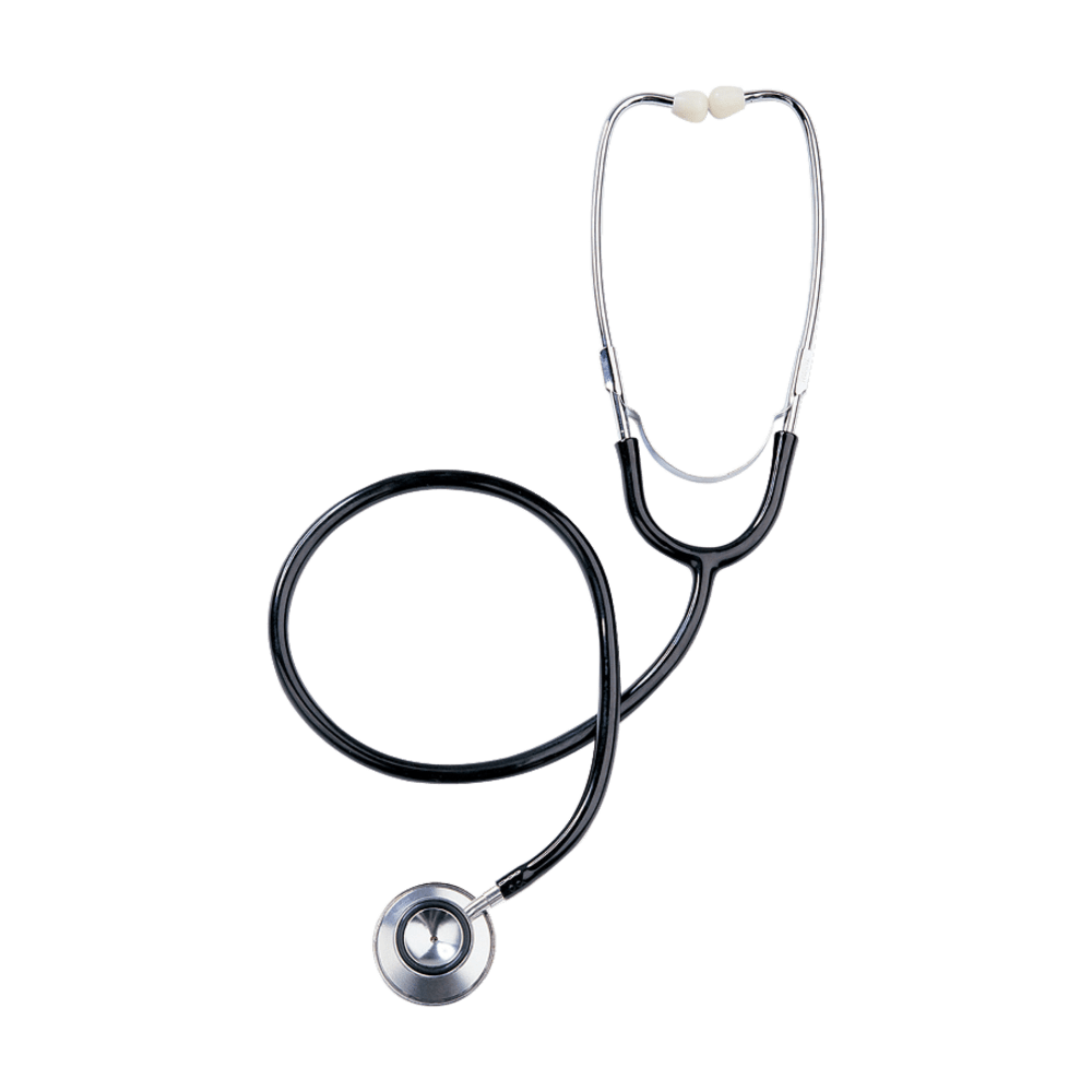 Medline Dual-Head Stethoscope, 22in Tubing, Black